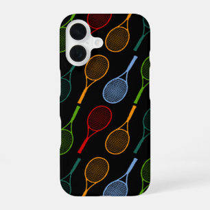 Funda Para iPhone 16 patrón colorido de raquetas de tenis