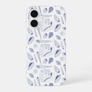 Funda Para iPhone 16 Patrón continuo con conchas marinas