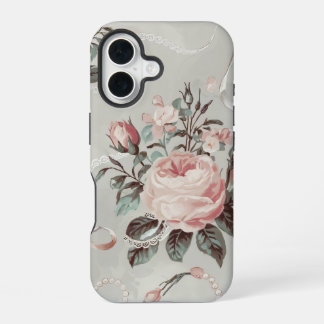 Funda Para iPhone 16 Patrón Coquette de Flores Rosa