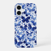Patrón de acuarela azul de mariposa