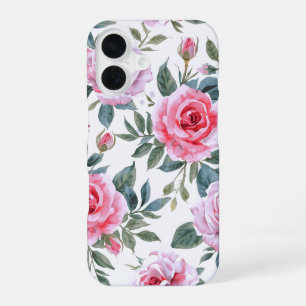 Funda Para iPhone 16 Patrón de Acuarela Cottagecore Floral Rosa