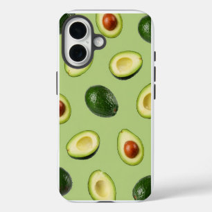 Funda Para iPhone 16 Patrón de Aguacate Fresco 