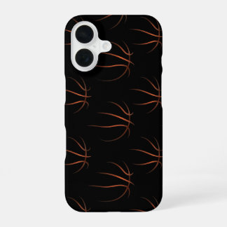 Funda Para iPhone 16 Patrón de arte de línea de baloncesto minimalista