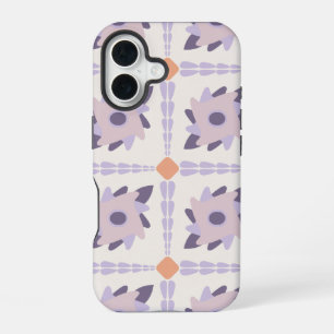 Funda Para iPhone 16 Patrón de Baldosa Decorativa de Color Púrpura Past