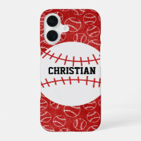 Patrón de béisbol rojo personalizado con béisbol