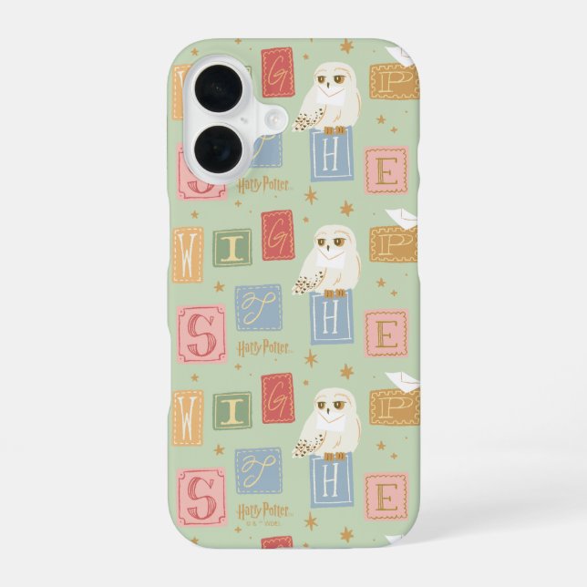 Funda Para iPhone 16 Patrón de bloque de letras de Hedwig Post (Reverso )