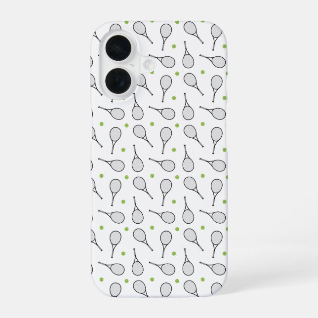 Funda Para iPhone 16 Patrón de bolas de tenis (Reverso )
