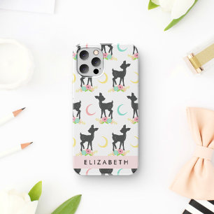 Funda Para iPhone 16 Patrón de Ciervo, Ciervo Bebé, Boho, Flores, Tu No