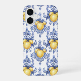Funda Para iPhone 16 Patrón de cítrico mediterráneo de limón 