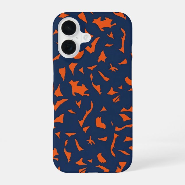 Funda Para iPhone 16 Patrón de confeti de Terrazzo de moda - Azul marin (Reverso )
