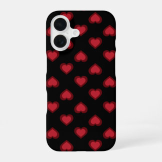 Funda Para iPhone 16 Patrón de corazones rojos