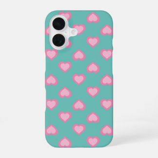 Funda Para iPhone 16 Patrón de corazones rosados
