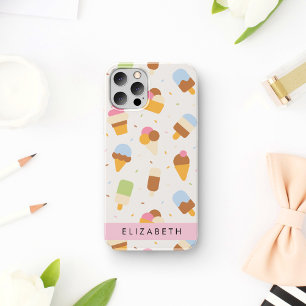 Funda Para iPhone 16 Patrón de crema de hielo, cono de crema de hielo,