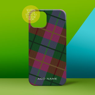 Funda Para iPhone 16 Patrón de Cuadro de Lino Colorido con Nombre Perso
