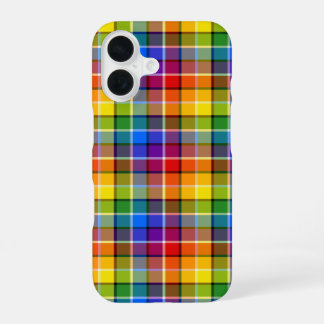 Funda Para iPhone 16 Patrón de cuadros de arcoíris colorido
