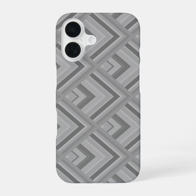 Funda Para iPhone 16 patrón de escala de grises (Reverso )