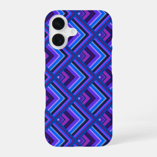 Funda Para iPhone 16 patrón de escamas de rayas azules y moradas