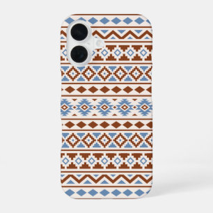 Funda Para iPhone 16 Patrón de esencia azteca II Crema azul oxidado