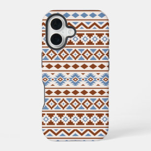 Funda Para iPhone 16 Patrón de esencia azteca II Crema azul oxidado
