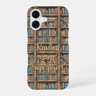 Funda Para iPhone 16 Patrón de estantería de cuentos de hadas