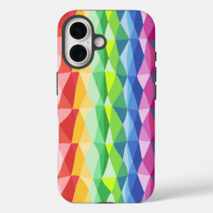 Funda Para iPhone 16 Patrón de formas de prisma de arcoíris geométrico