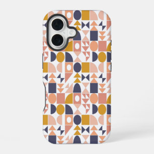 Funda Para iPhone 16 Patrón de Formas Geométricas Coloridas en Colores 