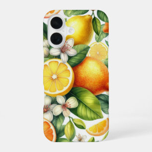 Funda Para iPhone 16 Patrón de frutas cítricas acuarela