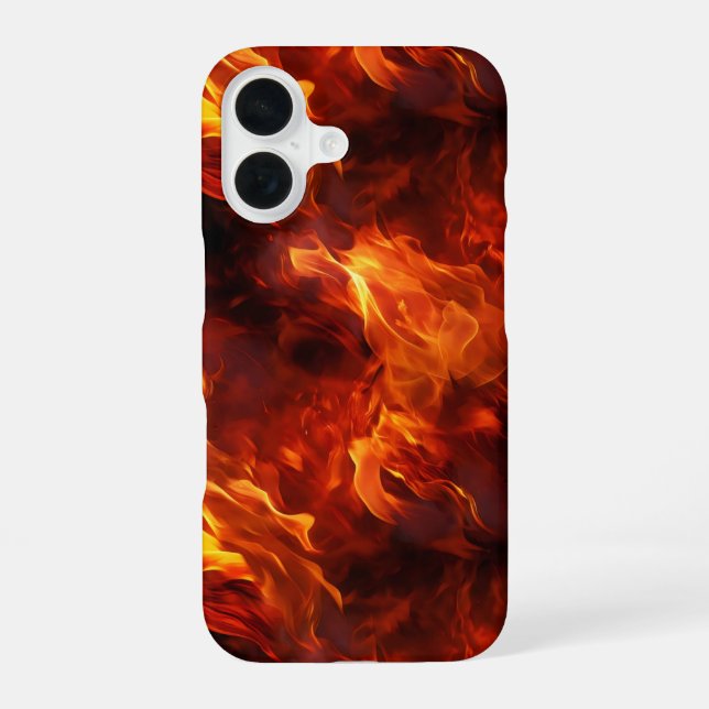 Funda Para iPhone 16 Patrón de Fuego (Reverso )