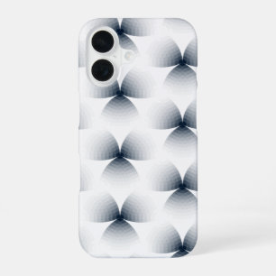Funda Para iPhone 16 Patrón de gradiente de ilusión geométrica monocrom
