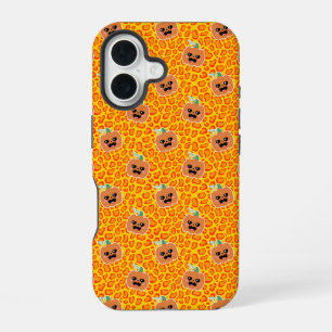 Funda Para iPhone 16 patrón de Halloween de estampado de leopardo