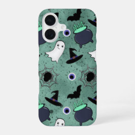 Funda Para iPhone 16 Patrón de Halloween sin foco
