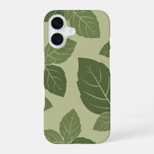 Funda Para iPhone 16 Patrón de hoja de albahaca vintage