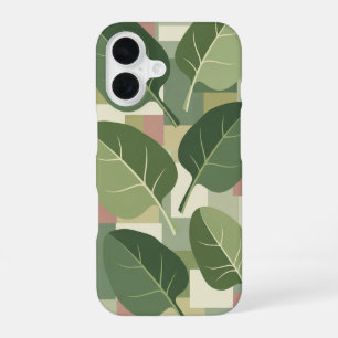 Funda Para iPhone 16 Patrón de hoja de espinaca vintage