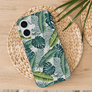 Funda Para iPhone 16 Patrón de hojas de palma botánica tropical