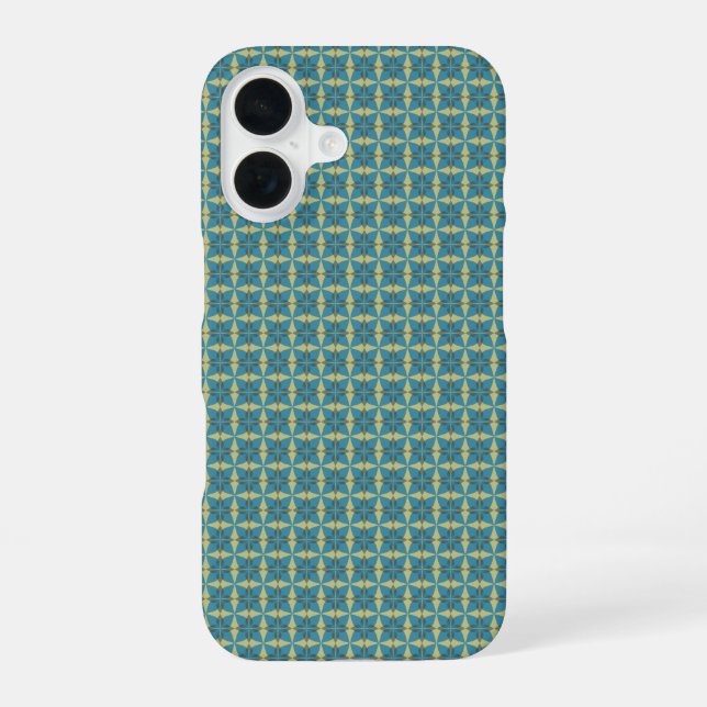 Funda Para iPhone 16 Patrón de hojas simples en azul (Reverso )