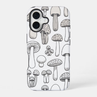 Funda Para iPhone 16 Patrón de hongos caprichosos