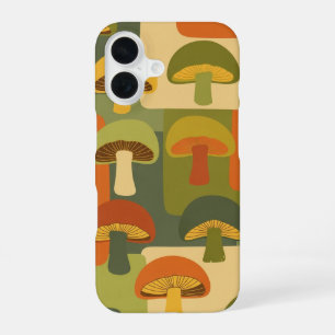 Funda Para iPhone 16 Patrón de hongos estilizados vintage