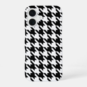 Funda Para iPhone 16 Patrón de Houndstap blanco negro