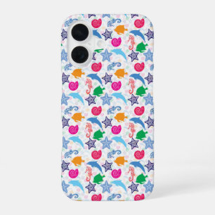 Funda Para iPhone 16 Patrón de Ilustracion de animales marinos colorido