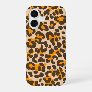 Funda Para iPhone 16 Patrón de Impresión de Piel de Leopardo Mostaza Am