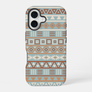 Funda Para iPhone 16 Patrón de influencia azteca Terracottas de crema a