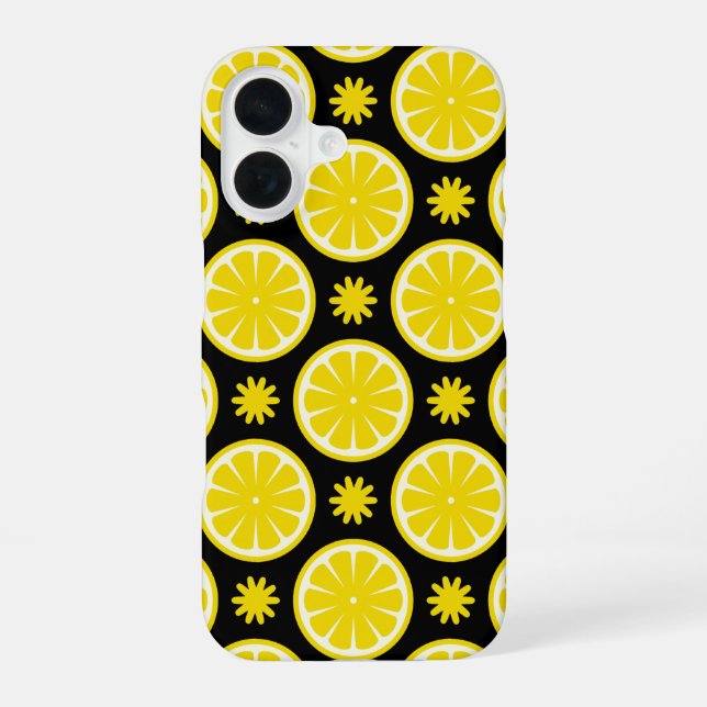 Funda Para iPhone 16 Patrón de Limón (Reverso )