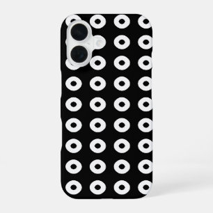 Funda Para iPhone 16 Patrón de lunares negro/blanco