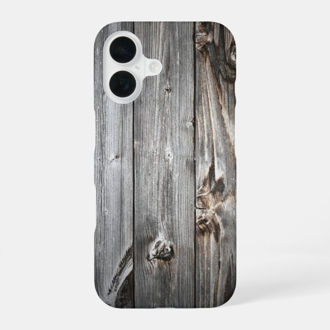 Funda Para iPhone 16 Patrón de madera ahumada (Reverso )