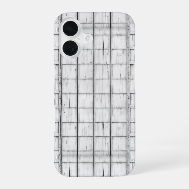 Funda Para iPhone 16 Patrón de madera blanqueada simétrico (Reverso )