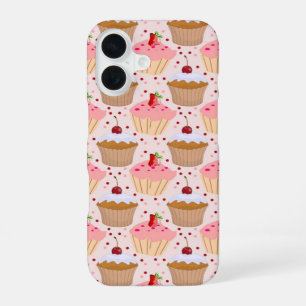 Funda Para iPhone 16 Patrón de magdalena rosa
