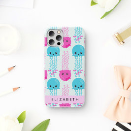Funda Para iPhone 16 Patrón de medusas, Medusas lindas, Mar, Tu nombre