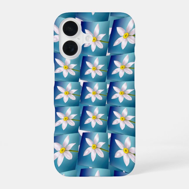 Funda Para iPhone 16 Patrón de Narciso Blanco (Reverso )