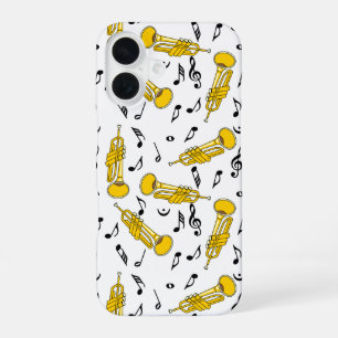Funda Para iPhone 16 Patrón de notas de la música de Trump
