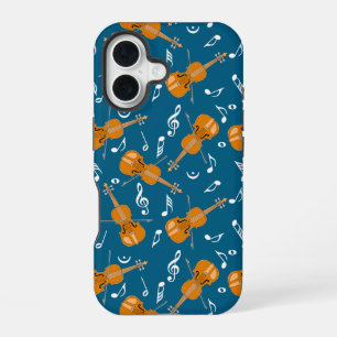 Funda Para iPhone 16 Patrón de notas de música de violín